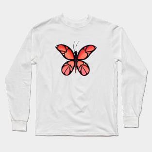 Butterfly Red Long Sleeve T-Shirt